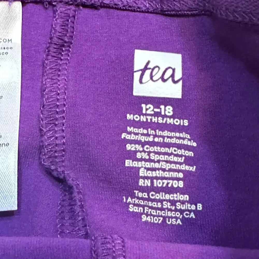 Dark Purple Tea Collection Leggings sz 12-18 months
